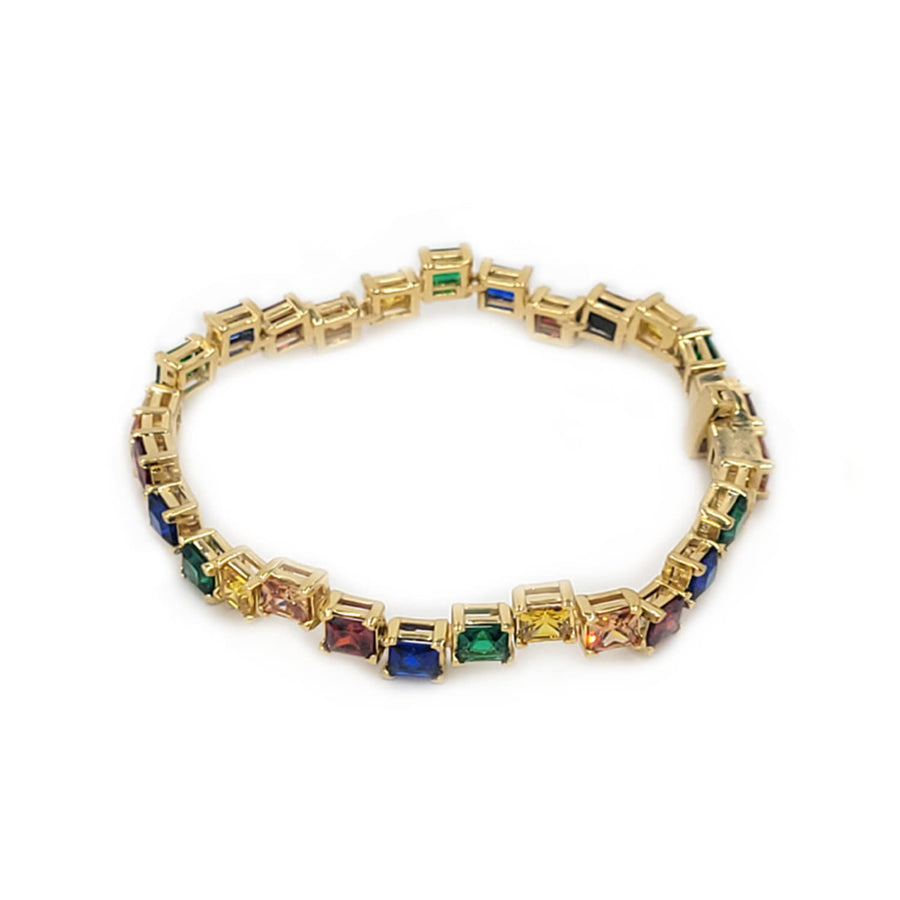 Milky way tennis bracelet (18k gold plated with rainbow stones)